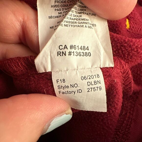 NFL Washington Redskins Hoodie NFL Medium Burgundy Hooded Sweatshirt TX3 Warm - Picture 8 of 8